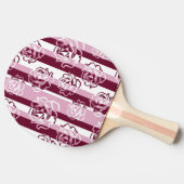 Raquette De Ping Pong Motif rayé avec des roses (Côté)