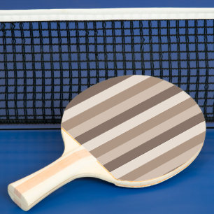 Raquette De Ping Pong Motif rayé Tons de Terre Neutres Design