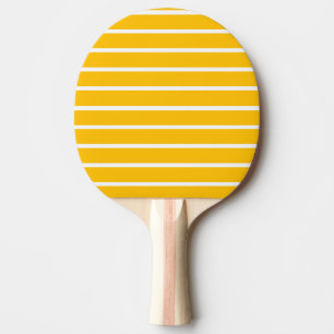 Raquette De Ping Pong Motif rayures jaunes et blanches