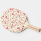 Raquette De Ping Pong Motif romantique avec des coeurs et des lèvres (Côté)