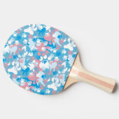 Raquette De Ping Pong Motif rose et bleu de chien de camouflage (Côté)