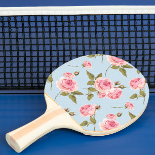 Raquette De Ping Pong Motif rose et Pois