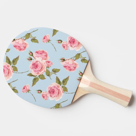 Raquette De Ping Pong Motif rose et Pois (Côté)