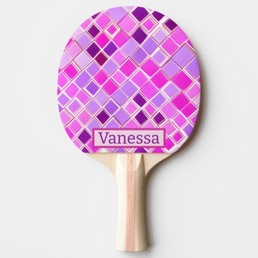 Raquette De Ping Pong Motif rose et violet (Devant)
