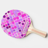 Raquette De Ping Pong Motif rose et violet (Côté)