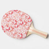 Raquette De Ping Pong Motif rose papillon aquarelle (Côté)