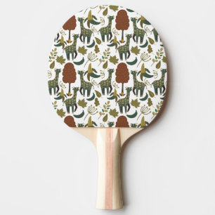 Raquette De Ping Pong Motif sans couture Giraffe motif floral coloré