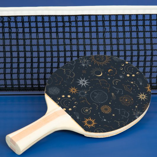 Raquette De Ping Pong Motif Stars & Planètes (Insitu)