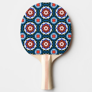Raquette De Ping Pong Motif Suzani aux ornements audacieux