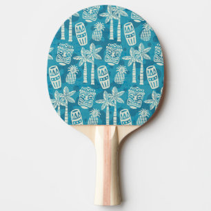 Raquette De Ping Pong Motif Tiki Rétro Moderne du Milieu du Siècle