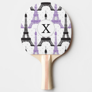 Raquette De Ping Pong Motif Tour Eiffel Chic violet Monogram