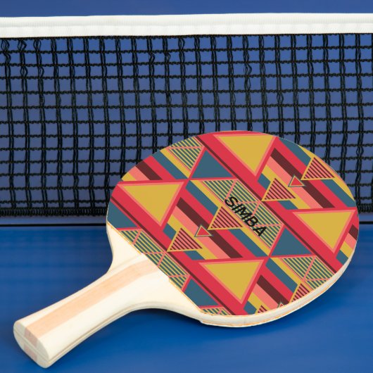 Raquette De Ping Pong Motif triangle coloré panafricain personnalisé (Insitu)