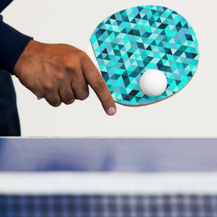 Raquette De Ping Pong Motif Triangles Turquoise moderne