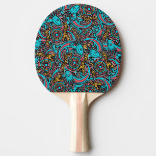 Raquette De Ping Pong Motif tribal aztèque Xolotl Axolotl mythologie boh