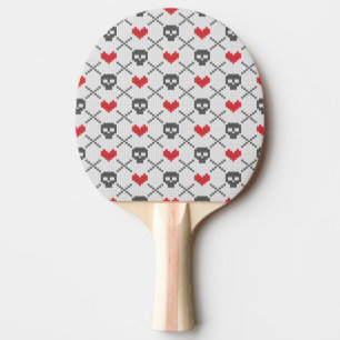 Raquette De Ping Pong Motif tricoté avec des crânes