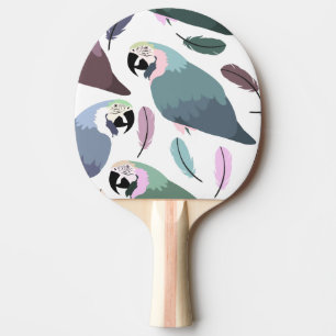 Raquette De Ping Pong Motif tropical de perroquets modernes