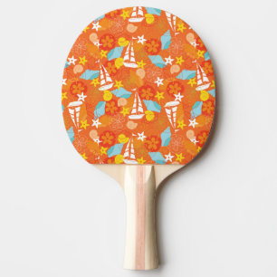 Raquette De Ping Pong Motif tropical de voilier