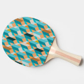 Raquette De Ping Pong Motif turquoise et orange de formes (Côté)