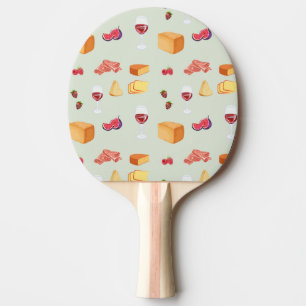 Raquette De Ping Pong Motif Vin et Fromage