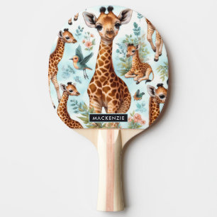 Raquette De Ping Pong Motif vintage Cute Baby Giraffe