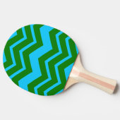 Raquette De Ping Pong Motif zigzag chevron bleu vert (Côté)
