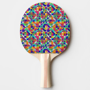 Raquette De Ping Pong Motifs géométriques colorés