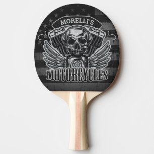 Raquette De Ping Pong Motocyclettes Skull V-Twin AJOUTER UN NOM À UN V