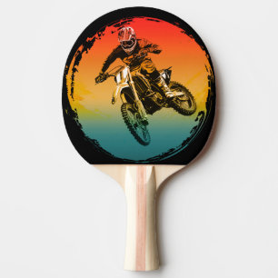 Raquette De Ping Pong motocycliste de moto cross vintage moto