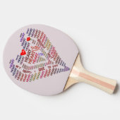 Raquette De Ping Pong Mots du coeur Valentines Ping Pong Paddle (Côté)