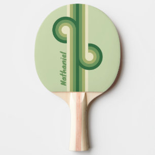 Raquette De Ping Pong Mousse Rétro Arc-en-ciel Boucle avec Nom