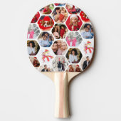Raquette De Ping Pong Multi Photo Collage Simple Moderne Hexagon Motif (Dos)