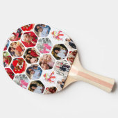 Raquette De Ping Pong Multi Photo Collage Simple Moderne Hexagon Motif (Côté)