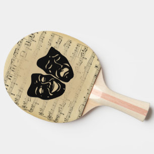 Raquette De Ping Pong Musique antique et masques de théâtre