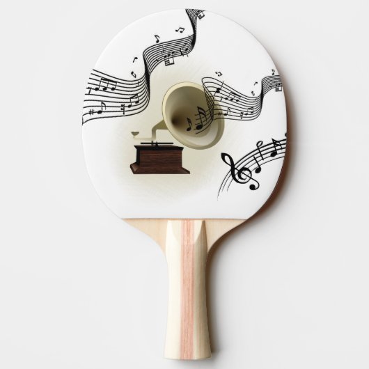 Raquette De Ping Pong Musique et conception de gramophone (Dos)