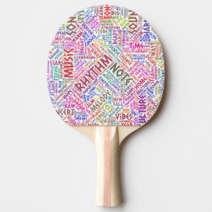 Raquette De Ping Pong Musique Mélodie Orchestre Silhouette Forme Texte