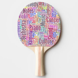 Raquette De Ping Pong Musique Mélodie Orchestre Silhouette Forme Texte