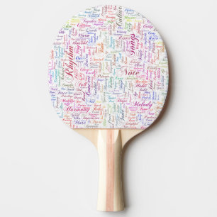 Raquette De Ping Pong Musique Mélodie Orchestre Silhouette Forme Texte