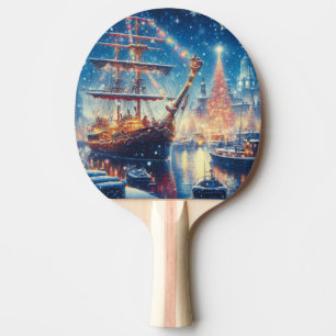 Raquette De Ping Pong Navire à quai Noël/hiver