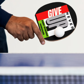 Raquette de Ping Pong ne jamais abandonner en pous