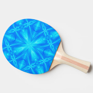 Raquette De Ping Pong Neon Blue Turquoise Psychedelic Cloudy Abstrait