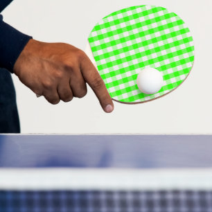 Raquette De Ping Pong Neon Green En vichy Motif par Shirley Taylor