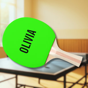 Raquette De Ping Pong Neon Green Nom moderne Minimaliste tendance