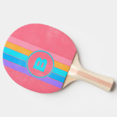 Raquette De Ping Pong Neon Sunrise des années 80 en détresse rayé avec i (Côté)