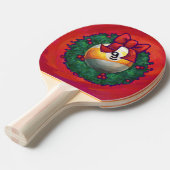 Raquette De Ping Pong Neuf boules en couronne rouge pour Noël (Devant Angle)