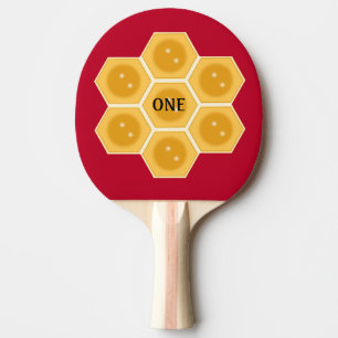 Raquette De Ping Pong Nid d'abeille moderne sur rouge bordeaux