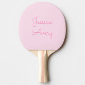 Raquette De Ping Pong N'importe quel nom | Joli rose cursive (Devant)