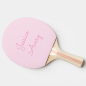 Raquette De Ping Pong N'importe quel nom | Joli rose cursive (Côté)