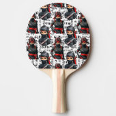 Raquette De Ping Pong Ninja Girls Anime With Text Pattern Design (Devant)