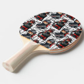 Raquette De Ping Pong Ninja Girls Anime With Text Pattern Design (Devant Angle)