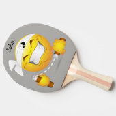 Raquette De Ping Pong Ninja Joyeux visage en Jaune Personnalisé (Côté)